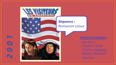 Les  visiteurs en Amerique (2001) – extrait 2 de 2, le  restaurant Latour.
